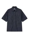 Studio Tomboy Patch-pockets Short-sleeve Denim Shirt In Blue