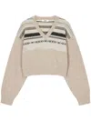 Studio Tomboy Patterned-detailed Sweater In 中性色