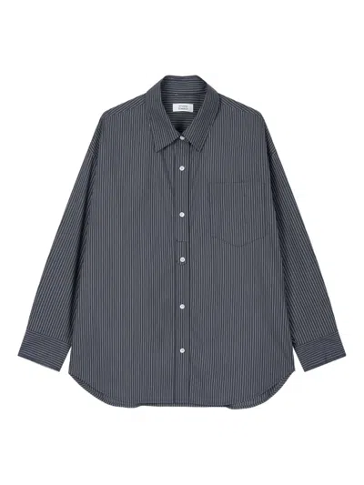 Studio Tomboy Pinstripe Button-down Shirt In Gray