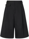 Studio Tomboy Pinstriped Tailored Shorts In Black