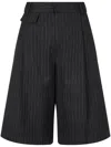 Studio Tomboy Pinstriped Tailored Shorts In Grey