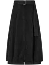 Studio Tomboy Pintuck-detail Belted Skirt In Black