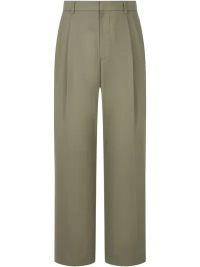Studio Tomboy Pintuck-detail Trousers In Green