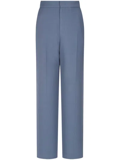 Studio Tomboy Pintuck-detail Wide-leg Trousers In Blue