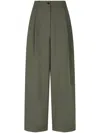 Studio Tomboy Pleat-detail Corduroy Palazzo Pants In Green