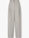Studio Tomboy Pintuck-detail Wide-leg Trousers In Grey