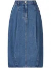 Studio Tomboy Pleat-detail Denim Skirt In Blue