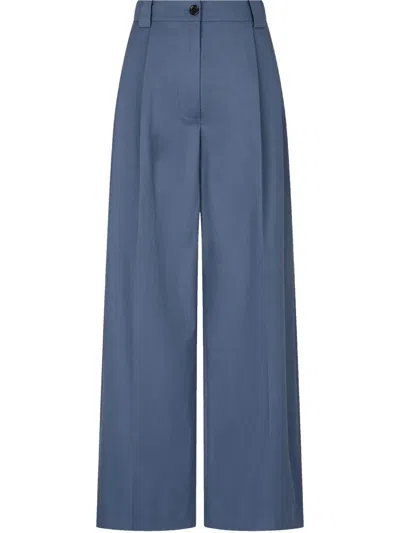 Studio Tomboy Pleat-detail Trousers In Blau