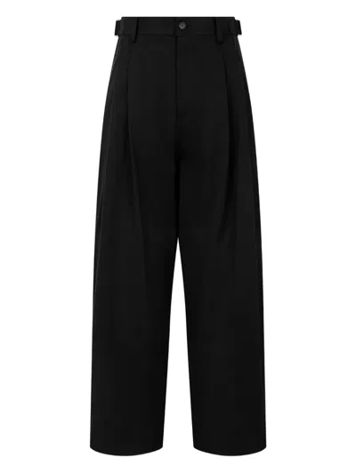 Studio Tomboy Pleated Belted Trousers In Black