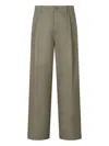 Studio Tomboy Pleated Cargo Trousers In Green