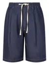 Studio Tomboy Pleated Denim Shorts In Blue