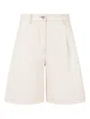 Studio Tomboy Pleated Denim Shorts In White