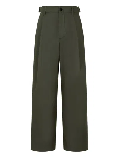 Studio Tomboy Pleated-detail Trousers In Green