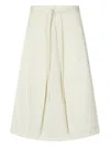 Studio Tomboy Pleated Midi A-line Skirt In White