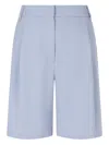 Studio Tomboy Pleated Pocket Tailored Shorts In Blue