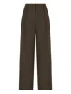Studio Tomboy Pleated Wool Blend Trousers In Brown