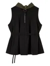 Studio Tomboy Plissé Peplum Sleeveless Top