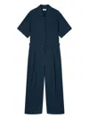 Studio Tomboy Pocket Belted Jumpsuit In Blue