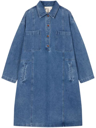 Studio Tomboy Pocket Denim Dress In Blue