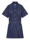 Studio Tomboy Pockets Short-sleeve Jumpsuit In Blue