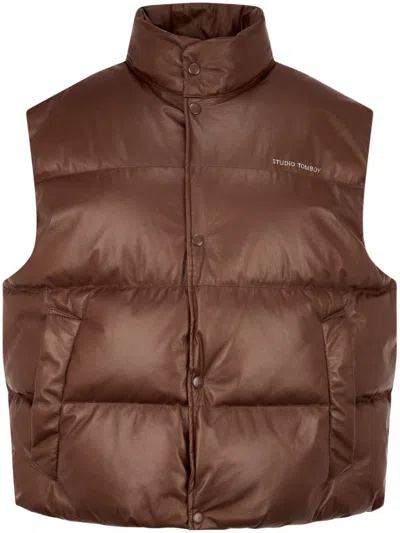Studio Tomboy Press-stud Down Vest In 褐色