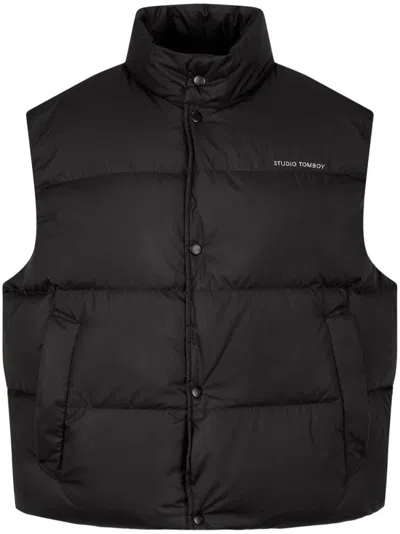 Studio Tomboy Press-stud Down Vest In 黑色