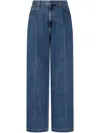 Studio Tomboy Pressed-crease Jeans In Blue