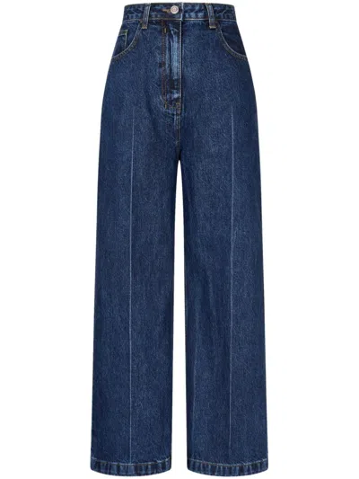 Studio Tomboy Pressed-crease Washed Jeans In 蓝色