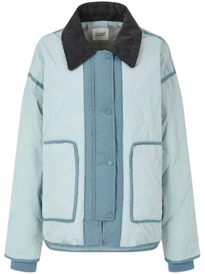 Studio Tomboy Quilted Puffer Jacket In Blue