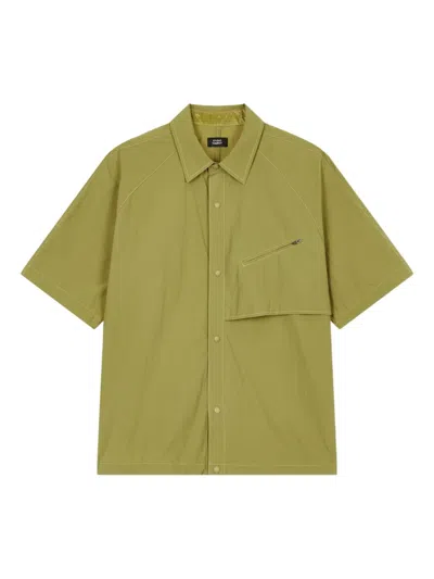 Studio Tomboy Raglan Zip-pocket Shirt In Green