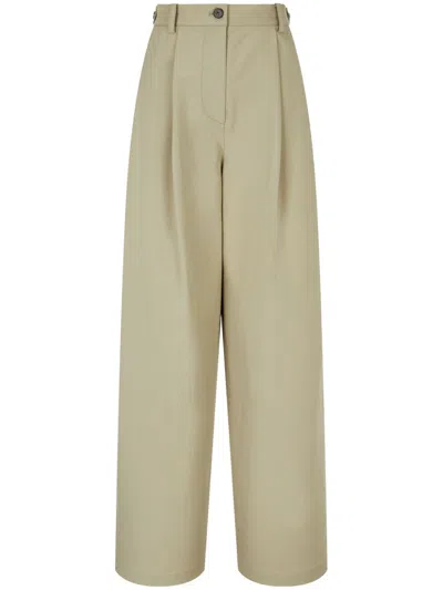 Studio Tomboy Rear-pocket Two-tuck Trousers In Neutrals