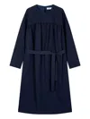 Studio Tomboy Rear-ribbon Shirring Dress In Black