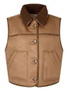 Studio Tomboy Reversible Sleeveless Gilet In Brown
