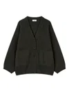 Studio Tomboy Ribbed-knit Cardigan In Gray