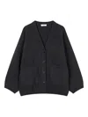 Studio Tomboy Ribbed-knit Cardigan In Gray