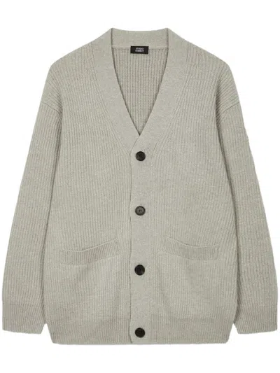 Studio Tomboy Ribbed-knit Cardigan In Grey