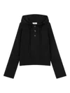 Studio Tomboy Ribbed-knit Hoodie In Black