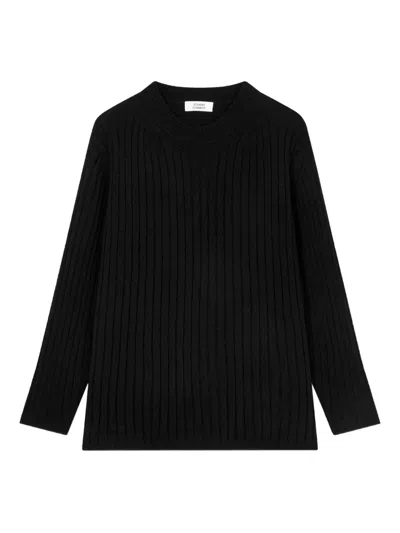 Studio Tomboy Ribbed Round-neck Sweater In Black