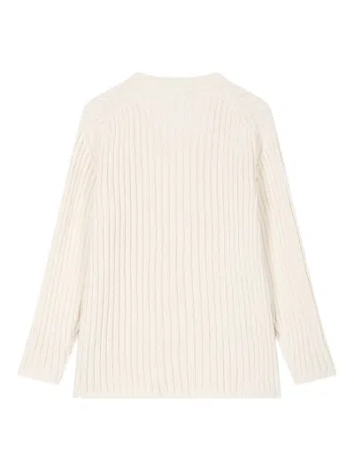 Studio Tomboy Ribbed Round-neck Sweater In Neutral