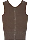Studio Tomboy Ribbed Top In Brown
