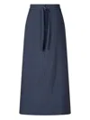 Studio Tomboy Ripstop Belted Long Skirt In Blue