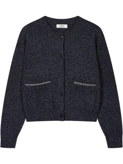Studio Tomboy Round-neck Cardigan In Blue