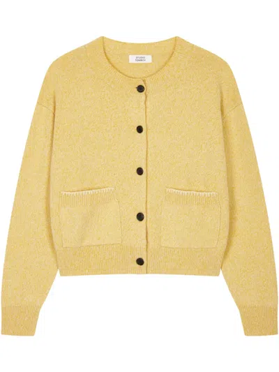 Studio Tomboy Round-neck Cardigan In Yellow