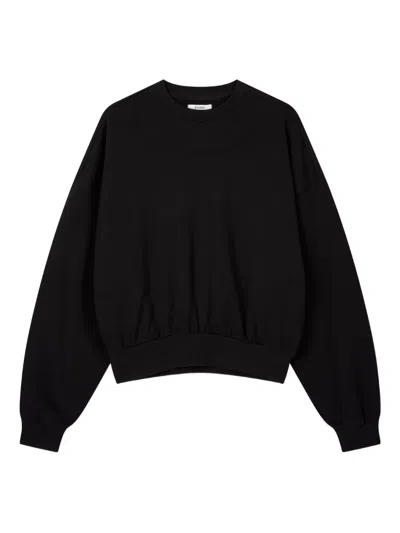Studio Tomboy Round-neck Cotton Sweatshirt In Black