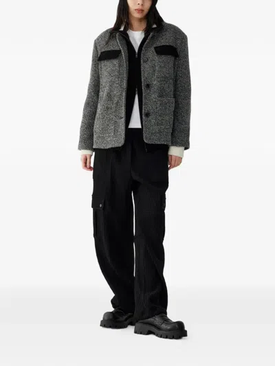 Studio Tomboy Round-neck Jacket In Gray