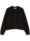 Studio Tomboy Round-neck Wool Cardigan In Black
