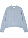 Studio Tomboy Round-neck Wool Cardigan In Blue