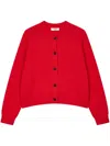 Studio Tomboy Round-neck Wool Cardigan In Red