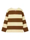 Studio Tomboy Rugby Stripe T-shirt In Brown