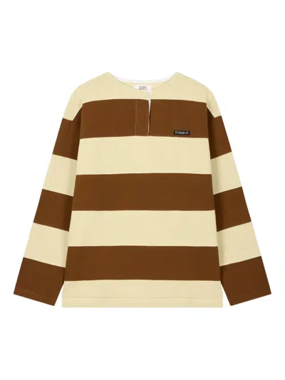 Studio Tomboy Rugby Stripe T-shirt In Brown